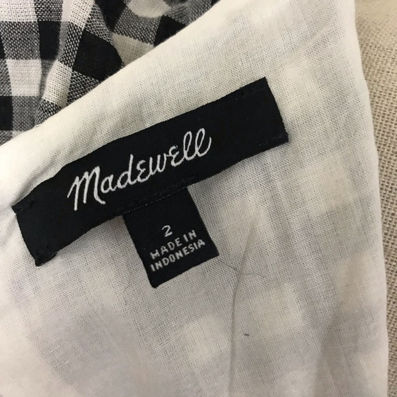 Madewell Gingham Check Flutter Sleeve Casual Dress - Picture 7 of 7